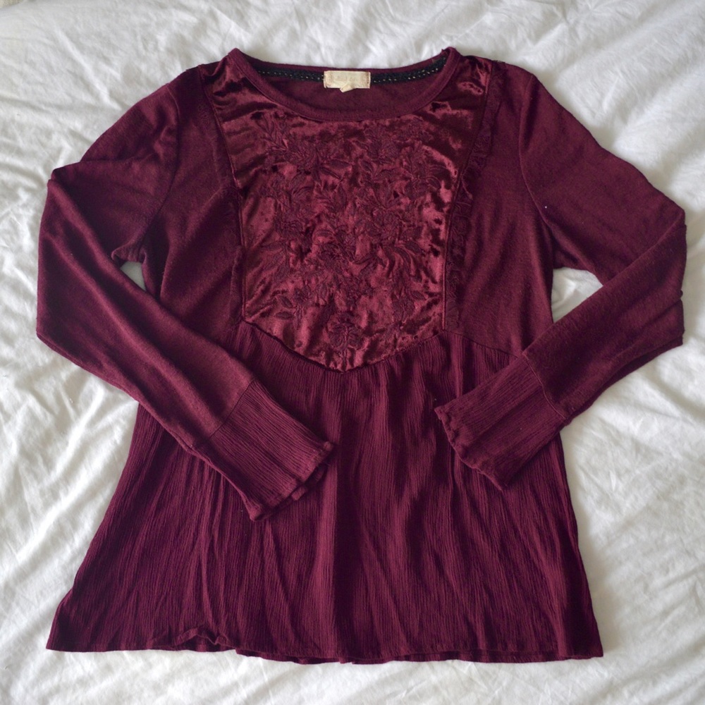 ALTAR’D STATE Wine-Colored Blouse Size Large (Discounted Shipping🚚)